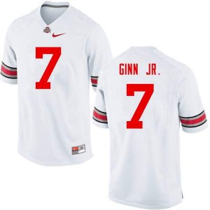 Men's Ohio State Buckeyes #7 Ted Ginn Jr. White Nike NCAA College Football Jersey Trade QHG4744KP